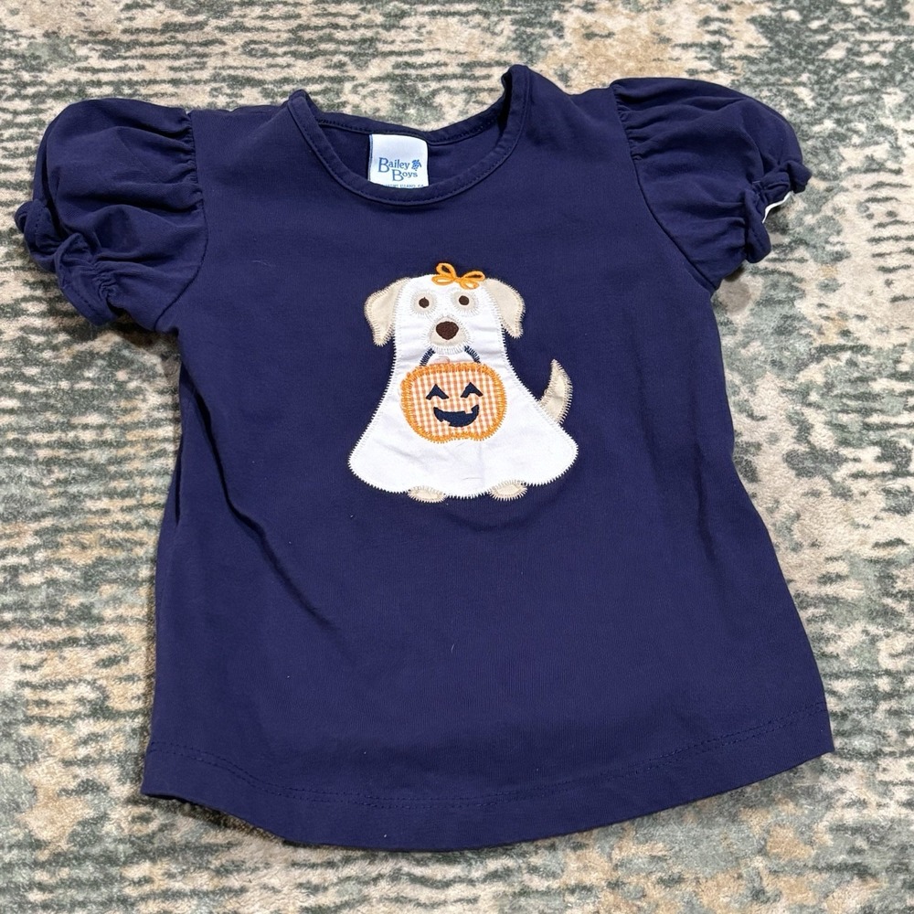 Bailey Boys Happy Halloween Dog 3T Shirt Blue